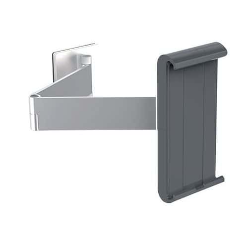 Wall-mounted tablet holder with hinged arm - Durable