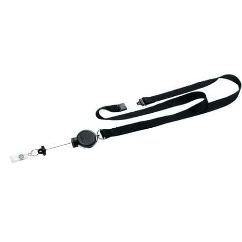 Fabric lanyard with extra-strong badge retractor - Durable
