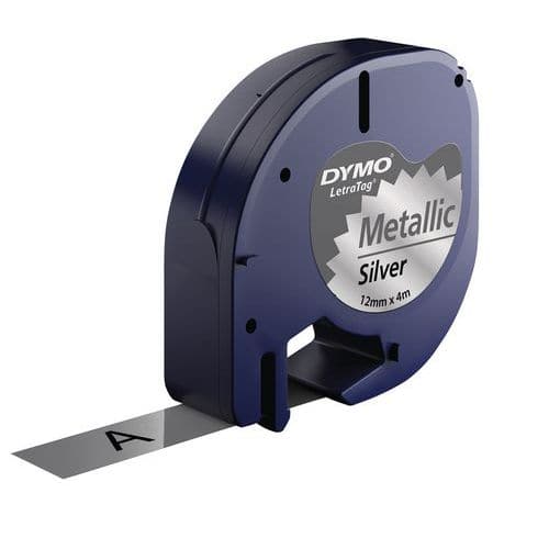 LetraTag adhesive metal label tape - Dymo test