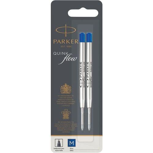 QuinkFlow medium-tip ballpoint pen refill, pack of two - Parker