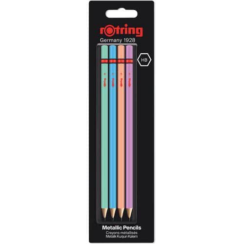 HB graphite pencil, metal body - Pack of 4 - rOtring