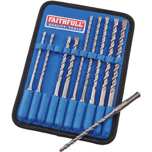 Faithfull 80 Piece SDS Drill Bit Set - 10 Bit Types - Tungsten Carbide