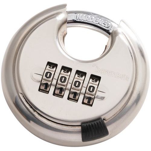 70mm Discus Combination Padlock - Hardened Short Shackle - Defender