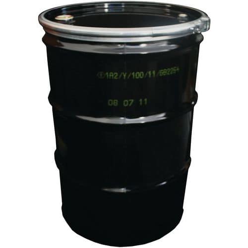 Open Head Steel Drums - 205L - Black for Secure Liquid Containment