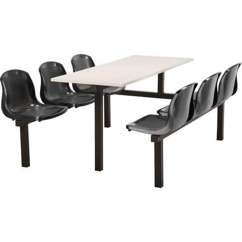 Modular Canteen Table - One-Way Access - 6 Seats