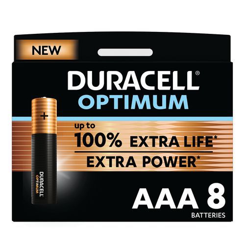 Optimum AAA alkaline battery - 8 units - Duracell