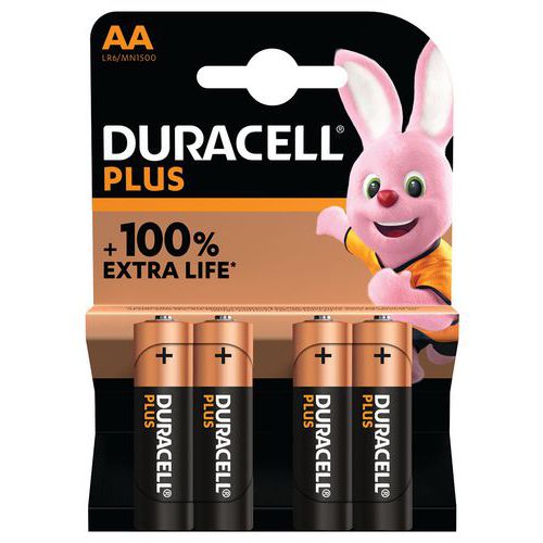 Plus 100% AA alkaline battery - 4 - 8 or 12 units - Duracell