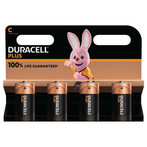 Plus 100% C alkaline battery - 2 or 4 units - Duracell