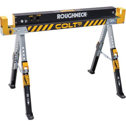 Folding Steel Adjustable Sawhorse And Pipe Rack - Roughneck Colt