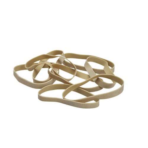 Box of wide natural-coloured rubber bands, 100 g