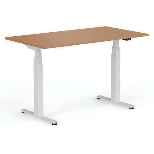 120cm Wide Beech Electric Sit Stand Desk - White Frame -Yo-Yo Wellness