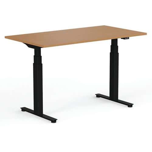 120cm Wide Beech Electronic Sit Stand Desk - Black Frame - Yo-Yo