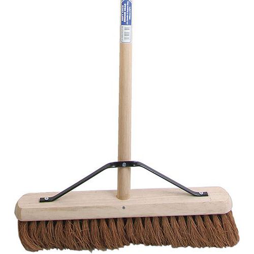 1.37m Long Broom - Soft Coco 450mm or 900mm Brush Head - Faithfull