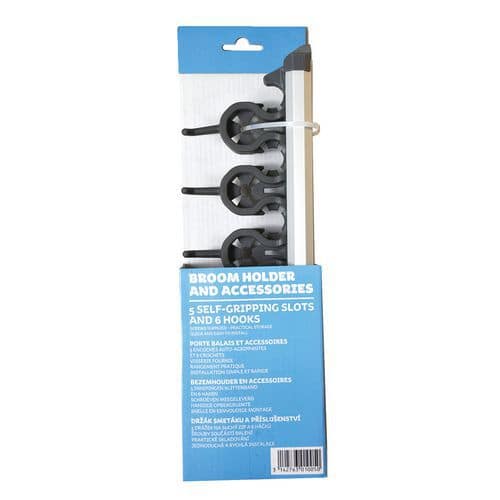 Broom holder with five self-gripping slots - Manutan Expert