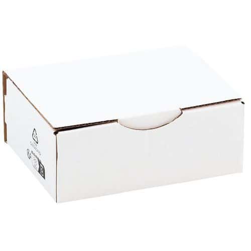 Multi-purpose Kraft cardboard shipping box - With tongue - White