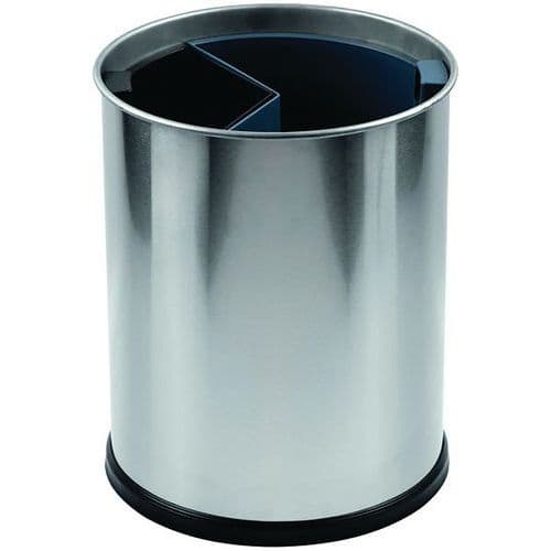 Stainless steel sorting bin, 13 l - 2 x inner containers 6.6 l/3.3 l - Probbax