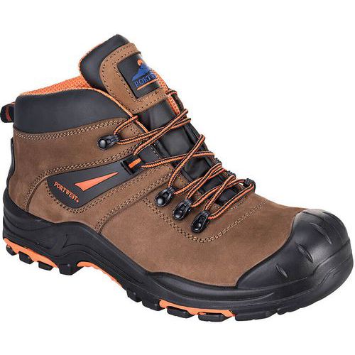 Brown Unisex S3 Nubuck Leather Hiker Safety Boots - 39-48 -Portwest UK