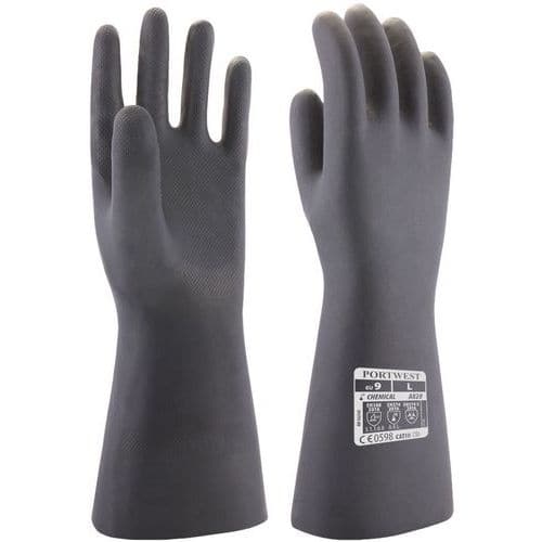 Neoprene Chemical Protection Gloves/Gauntlets - Size 7-10 - Portwest