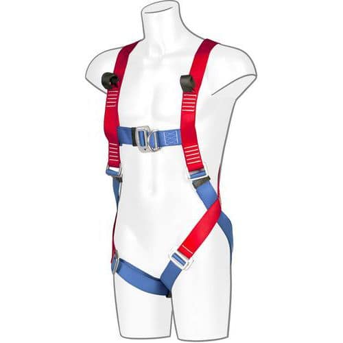 2 Point Red/Blue Lightweight Full Body Harness - 1 Size - Portwest