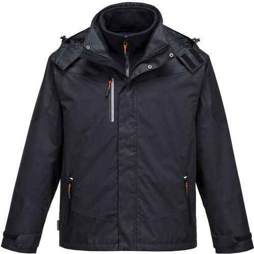 Waterproof Parka Jacket - Black - Small To XXXL - Windproof - Portwest