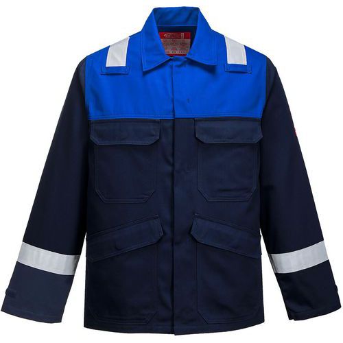 Navy Blue Flame-Resistant Welding Workwear Jacket - S-4XL -Portwest UK