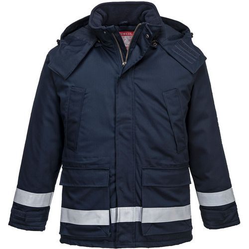 Dark Blue Static/Flame Resistant Winter Jacket - S-3XL - Portwest UK