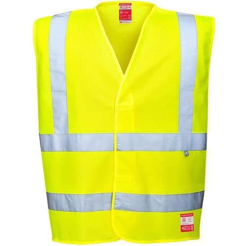 Hi-Vis Yellow Static/Flame Resistant Vests - Medium-5XL - Portwest UK