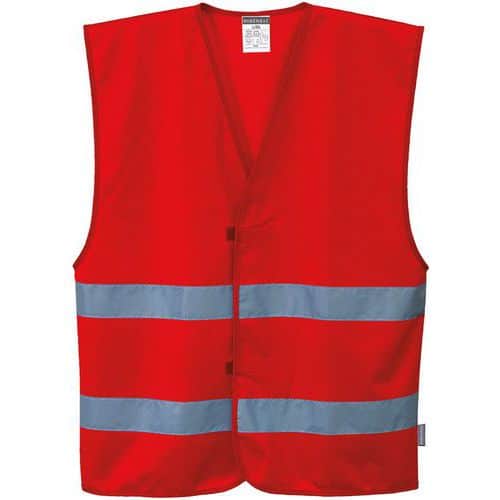 Red High Vis Vest - Small To XXXL - 125g - Iona MeshAir Portwest