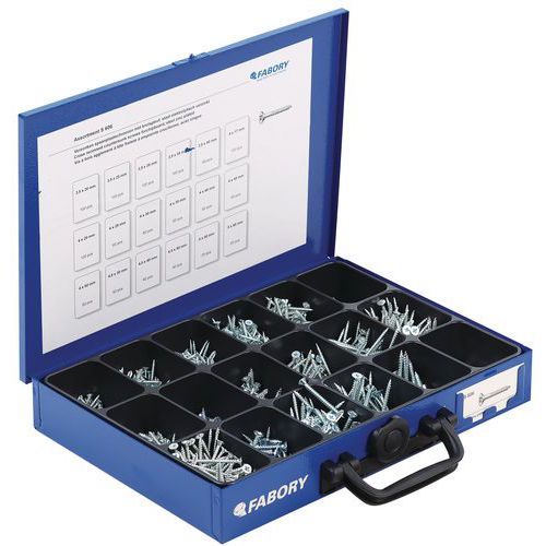 Case with countersunk head Pozidriv® cruciform screws, for chipboard - number of pieces: 1225