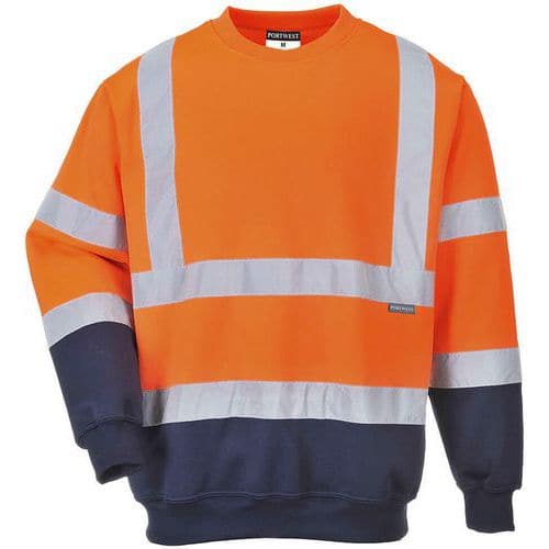 Hi-Vis Orange/Blue Contrast Work Sweatshirts - S-4XL - Portwest UK