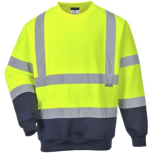 Hi-Vis Yellow/Blue Contrast Work Sweatshirts - S-4XL - Portwest UK