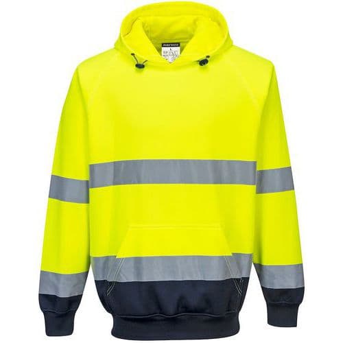 Hi-Vis Yellow/Blue Contrast Work Hoodies - Small-3XL - Portwest UK