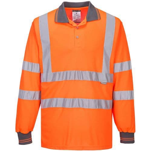 S277 High-Visibility Long Sleeve Polo Shirt - Portwest