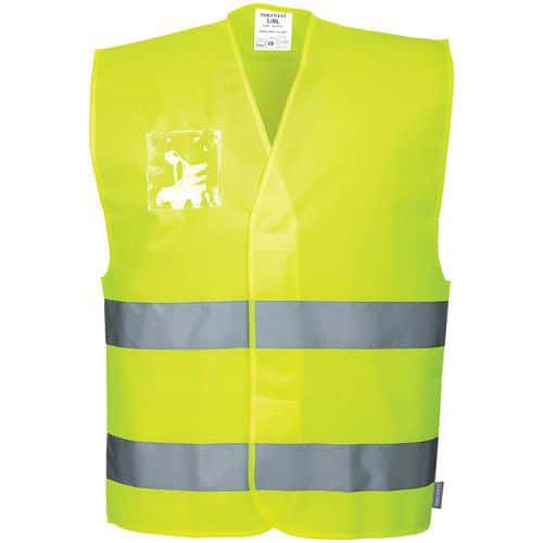 Yellow Hi Vis Vest - Small To XXXL - Double Badge Holder - Portwest