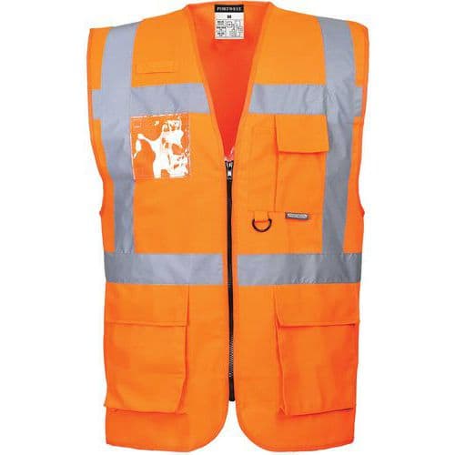 Orange Hi-Vis Executive Vest - 2 Pockets - XS To 5XL - Portwest PPE