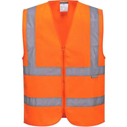 Orange Hi-Vis Vest - Zip Closure - Small To XXXL - Portwest Workwear