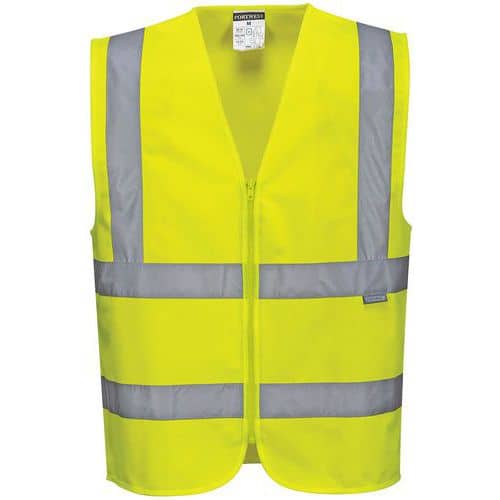 Yellow Hi-Vis Vest - Zip Closure - Small To XXXL - Portwest Workwear