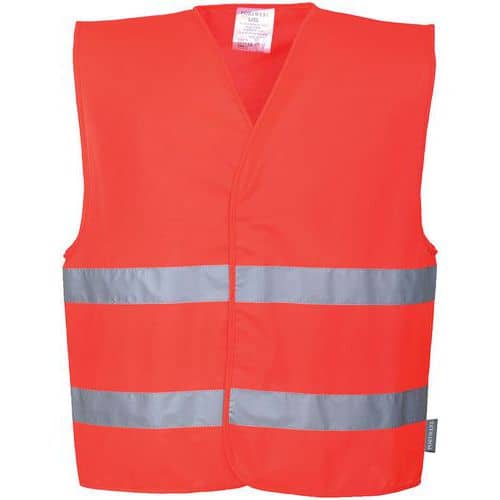 Red Hi Vis Vest - Double Reflective Band - Small To XXXL - Portwest