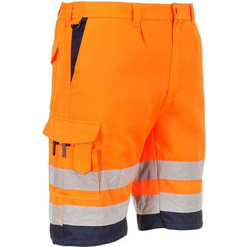 Hi-Vis Contrast Bermuda Work Shorts - Orange/Yellow - Portwest UK