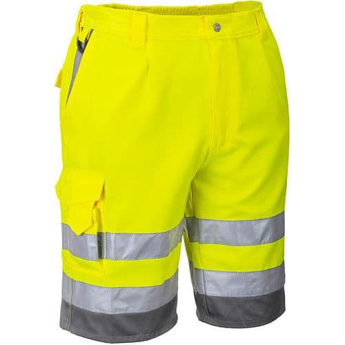 Hi-Vis Contrast Bermuda Work Shorts - Orange/Yellow - Portwest UK