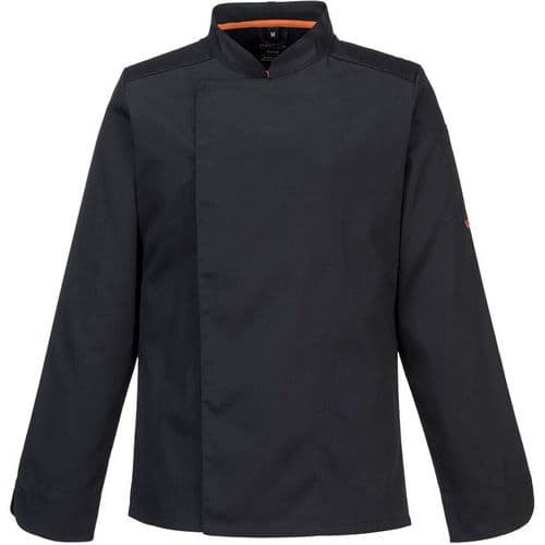 Men's Black Chef's Mesh Uniform Jackets - S-XXXL - C838 Portwest UK