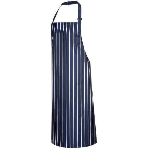 Navy Blue/White Striped Waterproof Bib Aprons - S849 Portwest UK