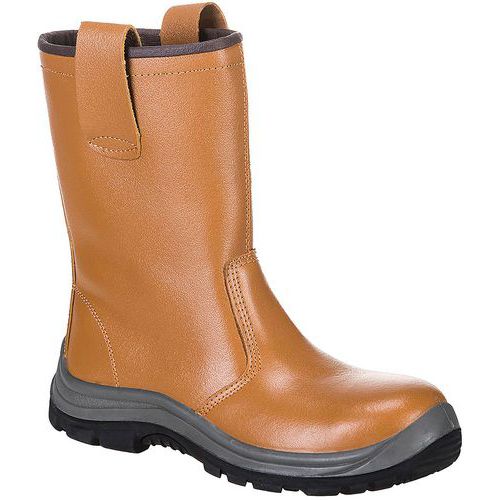 Brown Leather Cool Unlined S1P Safety Boots - Size 38-48 - Portwest UK