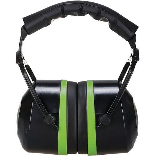 Bagged Black/Green Foldable Ear Muffs/Defenders - Portwest UK