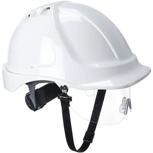 Safety Hard Hat - Ventilated Visor Helmet - Various Colours - Portwest