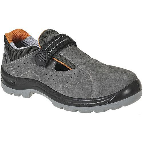 Grey/Black Unisex Safety Sandal - Steel Toecap - 35-48 - Portwest UK