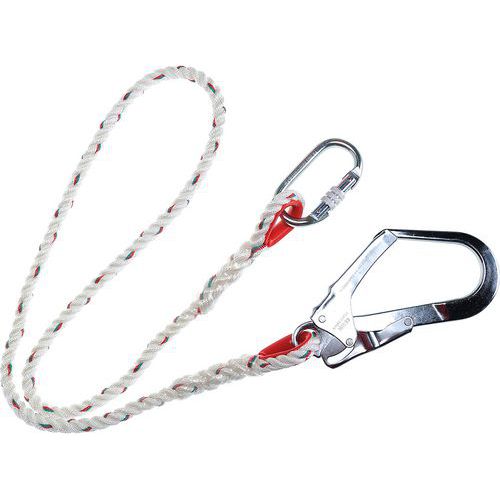 Single Lanyard - 1.5m Long - Carabiner And Scaffold Hook - Portwest