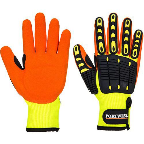 Impact Resistant Gloves - Size 7-12 - Yellow/Orange - Portwest A721