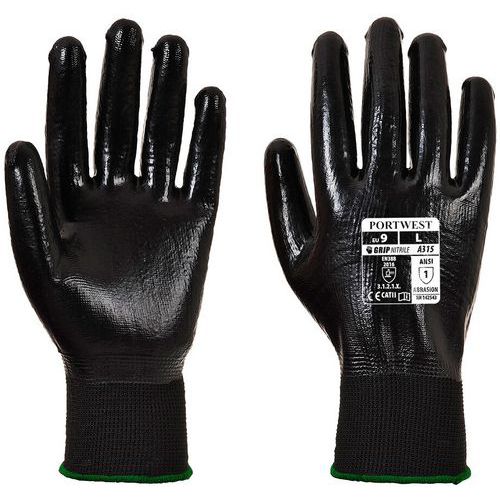 Fully Coated Nitrile Grip Safety Gloves - Size 7-11 - Portwest UK