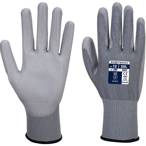 PU Safety Gloves - Grey - A3 Cut-Resistance - Size 7-11 - Portwest